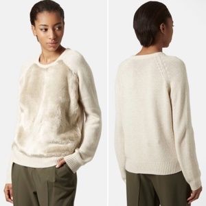 Topshop Faux Fur & Angora Cream Sweater